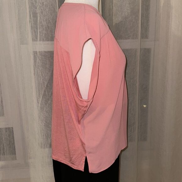 LOFT MP Pink Professional Lightweight Sleeveless V-Neck Blouse - Picture 6 of 9